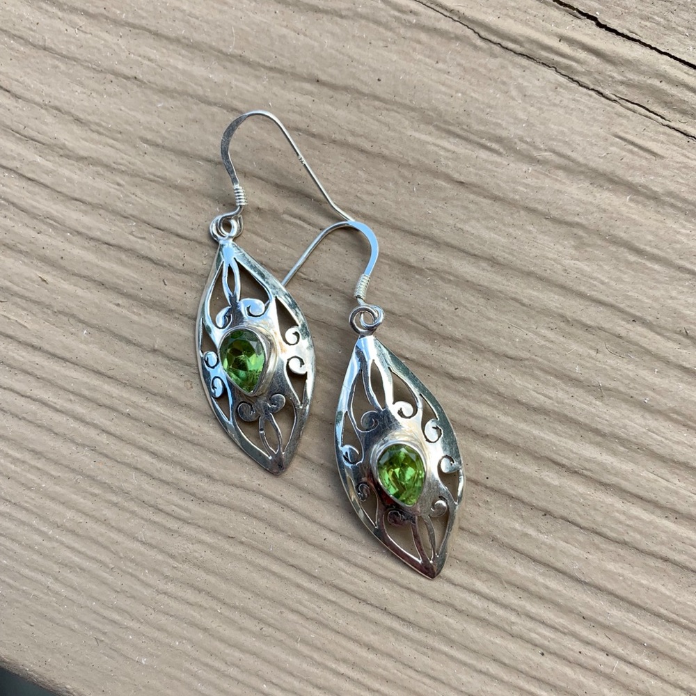 Peridot and sterling earrings
